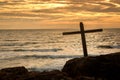 Jesus Christ Cross by The Ocean Royalty Free Stock Photo