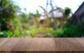 image of wooden table in front of abstract blurred background of Royalty Free Stock Photo