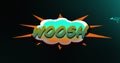 Image of woosh text over light trails on black background Royalty Free Stock Photo