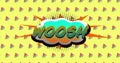 Image of woosh text over retro vibrant pattern background Royalty Free Stock Photo