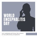 Image of world encephalitis day and shadow of woman with headache