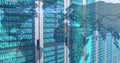 Image of world map and data processing over computer servers Royalty Free Stock Photo