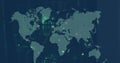 Image of world map and networks of connections over computer server Royalty Free Stock Photo