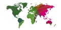 Colorist World map over colorist mist. Royalty Free Stock Photo