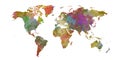 Colorist World map of colorist stains and shadows. Royalty Free Stock Photo