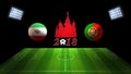World Soccer Cup Match 2018 in Russia : Iran vs. Portugal, in 3D