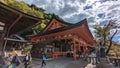 Worshipers at the Kiyomizu-dera Buddhist temple in Kyoto Japan