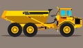 Yellow big mining truck vector illustration