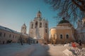 Yaroslavl Kremlin in snow in winter, Russia