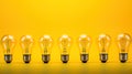 image yellow background light bulb