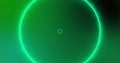 Image of yellow, blue and green pulsating neon circles on green background