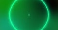 Image of yellow, blue and green pulsating neon circles on green background Royalty Free Stock Photo