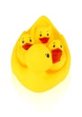 Image of yellow mother duck rubber and ducklings rubber Royalty Free Stock Photo