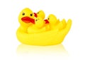 Image of yellow mother duck rubber and ducklings rubber Royalty Free Stock Photo