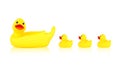 Image of yellow mother duck rubber and ducklings rubber Royalty Free Stock Photo