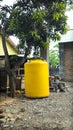 Image of yellow water tank reservoir Royalty Free Stock Photo