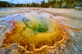 Yellowstone hot spring with warm and cool colors Royalty Free Stock Photo