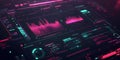Futuristic digital interface with vibrant elements