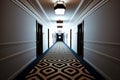 The Shining Hallway Leading to a Hotel Room Royalty Free Stock Photo