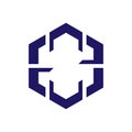 Modern Geometric Logo Design with Hexagonal Shape and Minimalist Style Royalty Free Stock Photo