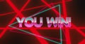 Image of you win text over neon pattern background Royalty Free Stock Photo