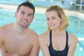 Image young couple at pool