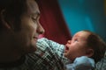 Image of young dad with cute little daughter in Royalty Free Stock Photo