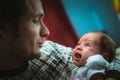 Image of young dad with cute little daughter in Royalty Free Stock Photo