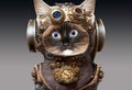 Steampunk ragdoll cat created by ai technology