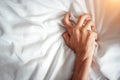 Image of young and sexy woman hand orgasm on bedroom Royalty Free Stock Photo