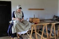 Image of young woman dressed in period clothes, Fort Ticonderoga, New York, 2016