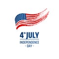 Design of logo - Independence Day. Flag of the United States of America, brush stroke background. Royalty Free Stock Photo