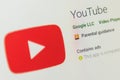 Youtube App Icon. Selective focus. Royalty Free Stock Photo