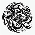 The image of the zodiac sign of Capricorn is that of a goat with a fish tail