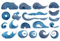 Sea waves sketch. Storm wave, tide and ocean beach storms illustration v3