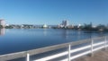 Imagem da Lagoa do ViolÃÂ£o - Cidade de Torres, Rio Grande do Sul. CÃÂ©u azul e ponte. Royalty Free Stock Photo