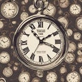 Wall clock tells time, clock time marking, retro clock, v6 Royalty Free Stock Photo