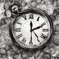 Wall clock tells time, clock time marking, retro clock, v2 Royalty Free Stock Photo