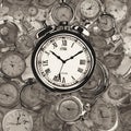 Wall clock tells time, clock time marking, retro clock, v1 Royalty Free Stock Photo