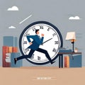 Race Against the Clock: Embracing Urgency, Meeting Deadlines, and the Determined Pursuit of Swift Work Completion v8 Royalty Free Stock Photo