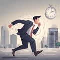 Race Against the Clock: Embracing Urgency, Meeting Deadlines, and the Determined Pursuit of Swift Work Completion v7 Royalty Free Stock Photo
