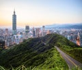 Imageng of skyline of Xinyi District in downtown Taipei, Taiwan Royalty Free Stock Photo