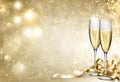 Celebration background with golden champagne bottle v13 Royalty Free Stock Photo