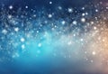 Blue background with sparkles and stars, white Christmas snow v2 Royalty Free Stock Photo