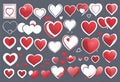 Collection of heart illustrations, love symbol icon set, love symbol vector. v21 Royalty Free Stock Photo