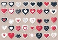 Collection of heart illustrations, love symbol icon set, love symbol vector. v17 Royalty Free Stock Photo