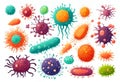 Set of different microorganisms isolated on white background, v6 Royalty Free Stock Photo