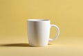 Blank coffee cup on the table. Isolated on yellow background, v21 Royalty Free Stock Photo