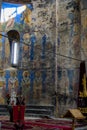 Inside Akhtala Monastery or Murals of Surp Astvatsatsin in Armenia Royalty Free Stock Photo