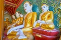 Images in Buddha Footprint Shrine of Shwedagon complex, Yangon,